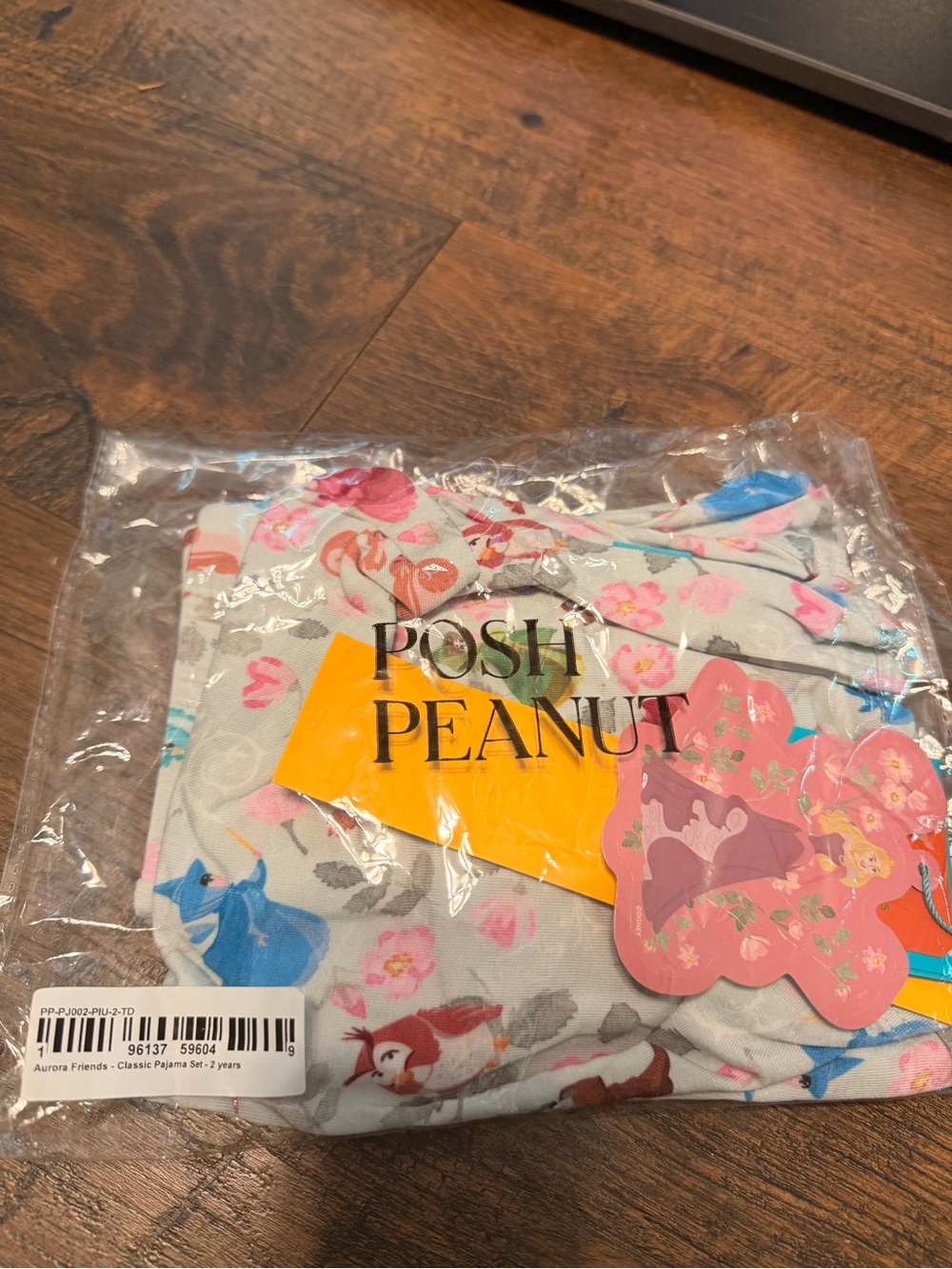 Posh Peanut Aurora Pajama Set with Pink & Blue Prints NWT